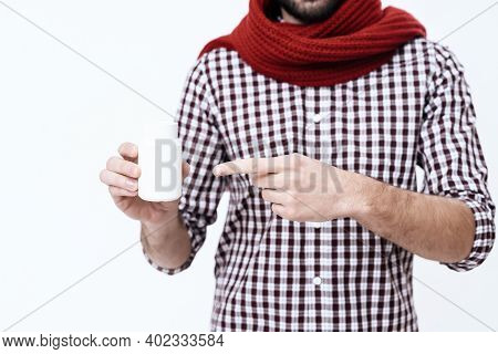 A Young Man Has A Cold.