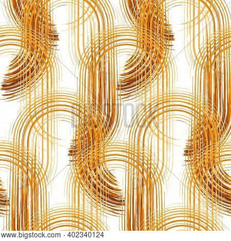 Modern Trendy Mid Century Earthy Colors Abstract Shapes Seamless Pattern. Geometric Textured Repeat 