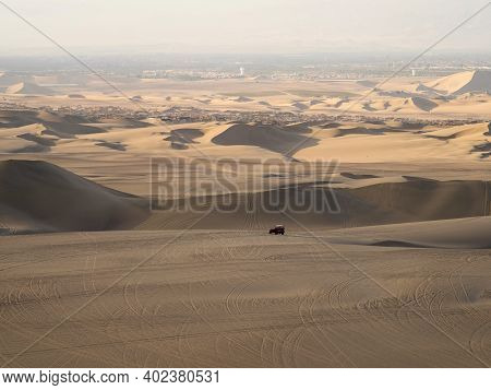 Four Wheel Drive 4wd 4x4 Dune Beach Buggy Motor Vehicle Tour In Sand Desert Huacachina Ica Peru Sout