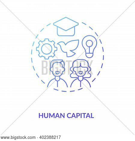 Human Capital Concept Icon. Intangible Assets Type Idea Thin Line Illustration. Improving Quality. A