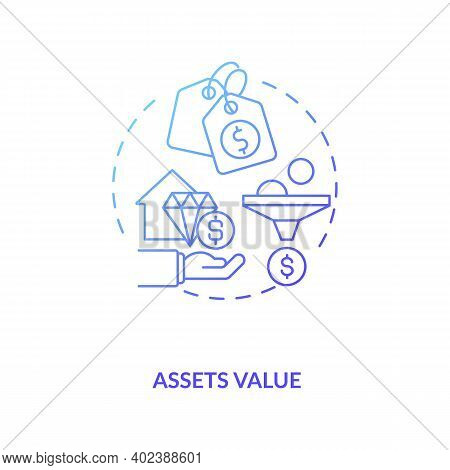 Assets Valuation Concept Icon. Assets Inventory Idea Thin Line Illustration. Financial Records. Dete