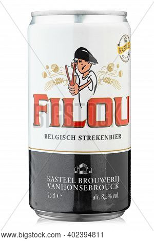 Ukraine, Kyiv - December 22. 2020: Aluminium Can Beer Filou, Belgian Pale Ale By Brouwerij Van Honse