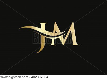 Jm Linked Logo For Business And Company Identity. Creative Letter Jm Logo Vector With Modern Trendy