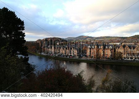 View Of The City Of Inverness On The River Ness, Scotland. High Quality Photo
