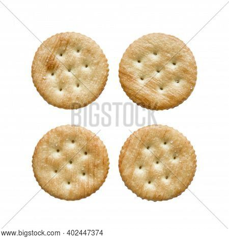 Four Butter Biscuit Isolated On A White Background