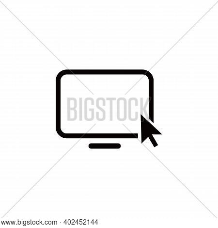 Monitor Computer Icon Isolated On White Background. For Pc Computer Icon In Trendy Design Style For 