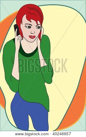 Giovane donna parlare sul telefono cellulare