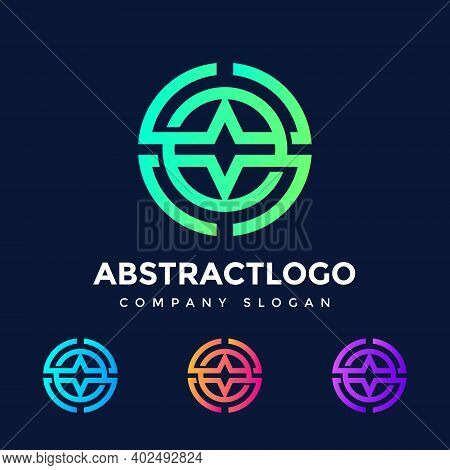 Letter M And W Circle Logo Icon Round Shape Minimal Monogram Symbol.