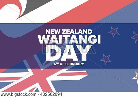 Waitangi Day. New Zealand. 6th Of February. Holiday Concept. Template For Background, Banner, Card, 