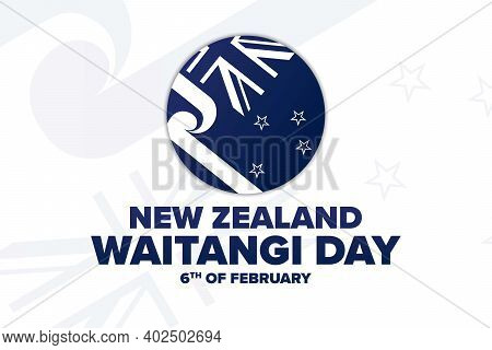 Waitangi Day. New Zealand. 6th Of February. Holiday Concept. Template For Background, Banner, Card, 