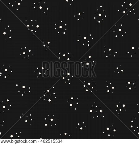 Abstract Dots Seamless Pattern. Vector Minimalist Monochrome Background. Simple Minimal Texture With