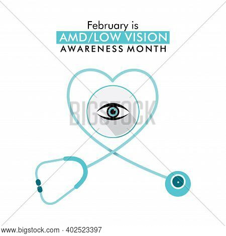 Vector Illustration Of Amd Or Low Vision Awareness Month Concept Design