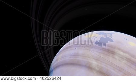 Planets And Galaxy, Science Fiction Illustration. Beauty Of Deep Space. Billions Of Galaxy In The Un