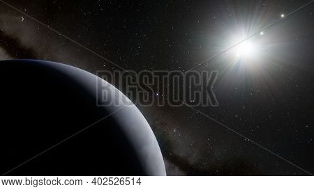 Planets And Galaxy, Science Fiction Illustration. Beauty Of Deep Space. Billions Of Galaxy In The Un
