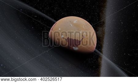 Planets And Galaxy, Science Fiction Illustration. Beauty Of Deep Space. Billions Of Galaxy In The Un