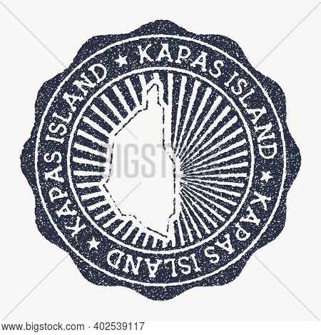 Kapas Island Stamp. Travel Rubber Stamp With The Name And Map Of Island, Vector Illustration. Can Be