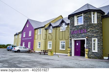 Dingle, Co. Kerry, Ireland. July, 2016. The Front View Of Dingle Peninsula Hotel At County Kerry, Ir