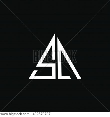 Sa Monogram In Triangle Shape. Sa Logo.
