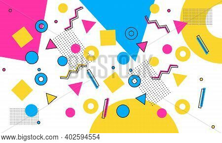 Abstract Colorful Memphis Style Background. Best Smart Design For Your Business.