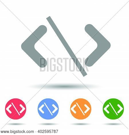 Coding Symbol Programming Vector Icon Illustrator Isolated On White Background