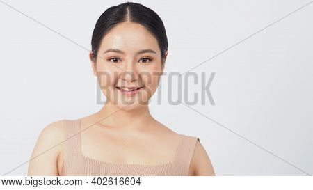 Young Asian Woman Beauty Face Make Up For Skincare Cosmetic