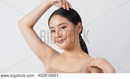 Young Asian Woman Beauty Face Make Up For Skincare Cosmetic