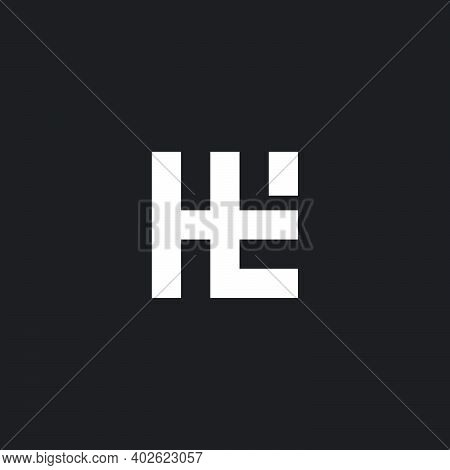 Abstract Letter Ht Simple Geometric Square Logo Vector