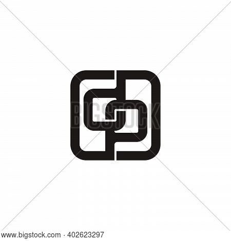Letter Dp Square Linked Chain Logo Vector