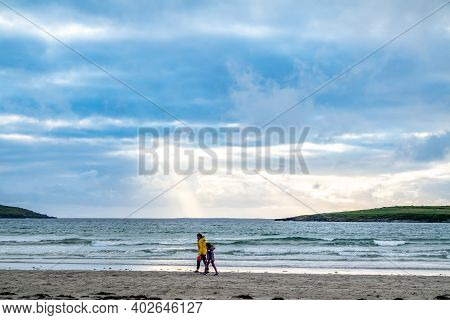 Portnoo, County Donegal , Ireland - August 18 2020: Folks Enjoying Narin Beach During The Pandemic