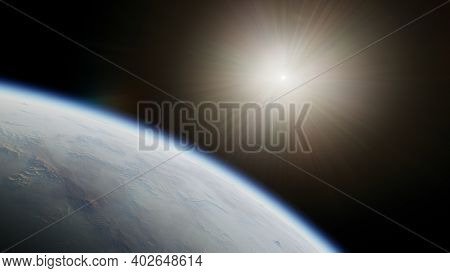 Planets And Galaxy, Science Fiction Illustration. Beauty Of Deep Space. Billions Of Galaxy In The Un