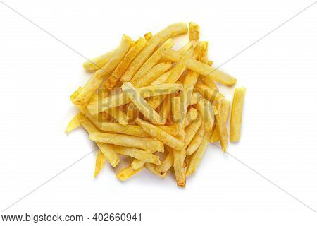 French Fries Potatoes Isolated On White Background.