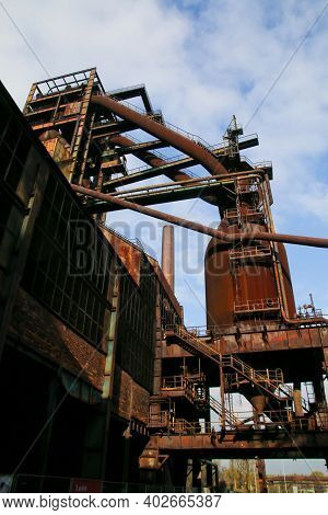 A View From The Rusty, Abandoned Steel City In Vítkovice In Czech Republic The Area Is Used As An In