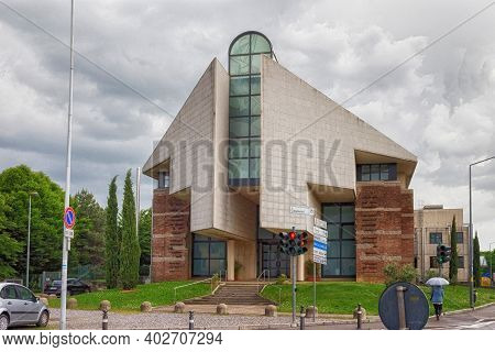 Bergamo, Italy - May 21, 2019: View Of The Modern Building Of The Church Parrocchia S.giovanni Batti