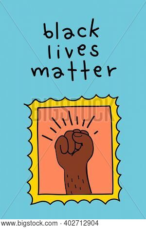Raised fist for black lives matter movement social media story