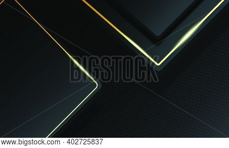 3D Luxury Rectangles With Gold Lines Background.