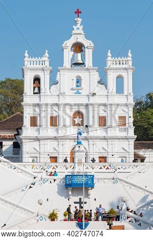Panaji, India - January 15, 2020: Our Lady of the Immaculate Conception Church in Panaji, Goa state, India