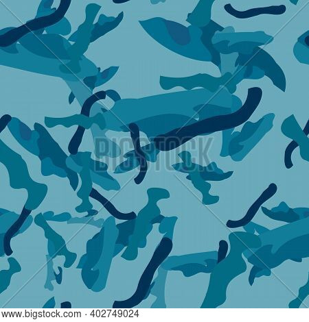 Sea Camouflage Of Various Shades Of Blue Color