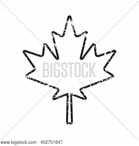 Maple Leaf Vector Shape Icon. Grunge Texture. Forest And Wood Symbol Sign. Nature Tree Logo. Canada 
