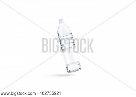 Blank Transparent Plastic Bottle With Water Mockup, No Gravity, 3d Rendering. Empty Disposable Liter
