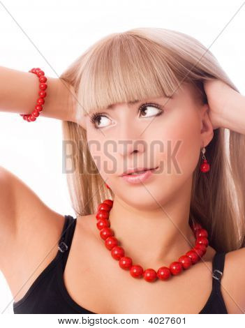 Piękne Blond kobieta zaskoczony