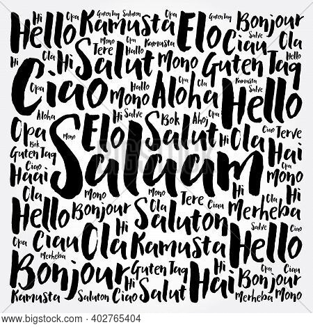 Salaam (hello Greeting In Persian,farsi) Word Cloud In Different Languages Of The World