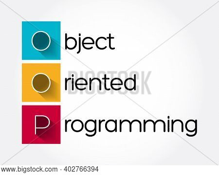 Oop - Object Oriented Programming Acronym, Technology Concept Background