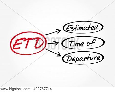 Etd - Estimated Time Of Departure Acronym, Concept Background