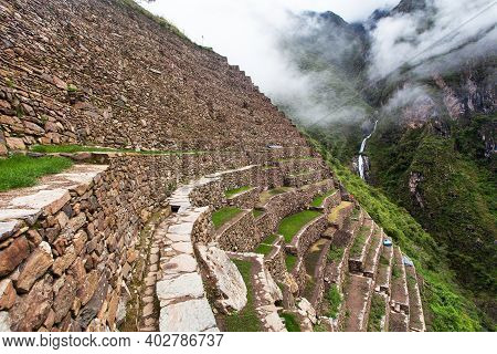 Choquequirao, One Of The Best Inca Ruins In Peru. Choquequirao Inca Trekking Trail Near Machu Picchu