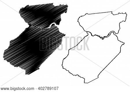 Middlesex County, New Jersey (u.s. County, United States Of America, Usa, U.s., Us) Map Vector Illus