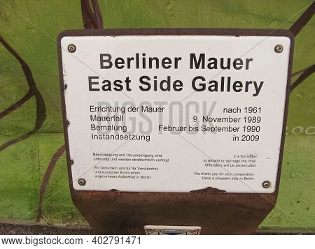 Berlin, Germany - March 01, 2020: The East Side Gallery