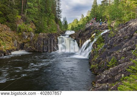 Kivach waterfall in Karelia Russia - nature background