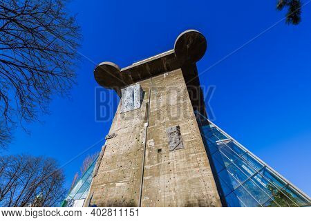 Flak tower in Vienna Austria - cityscape architecture background