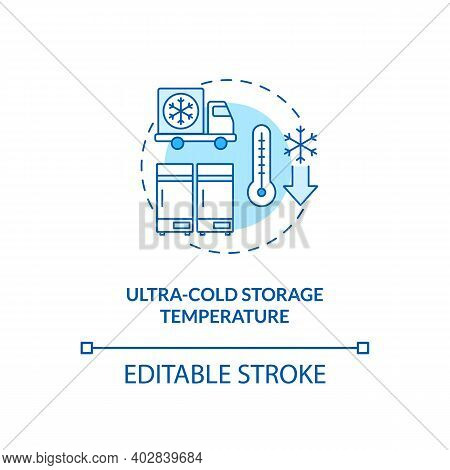 Ultra Cold Storage Temperature Concept Icon. Covid Vaccination. Special Surrounding For Pills. Healt