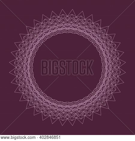 Vector Linear Decorative Round Frame. Thin Ornament